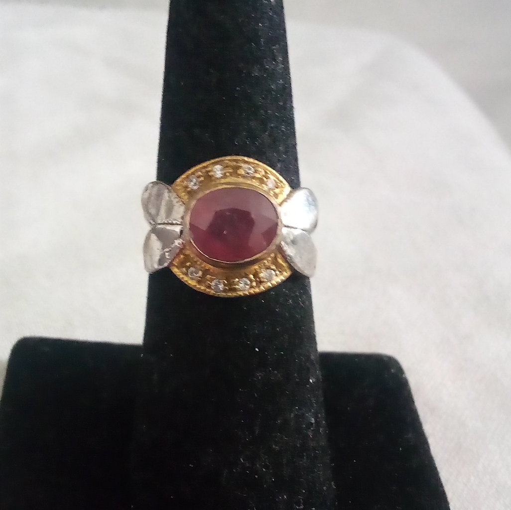 Very Vintage And Petite 1.05ct Natural Burmese Ruby Wedding Ring Size 6